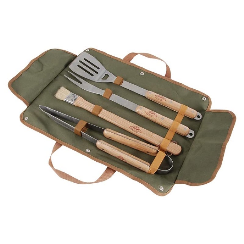 Esschert Design USA GT37 BBQ Tool Set with Canvas Bag - Image 1